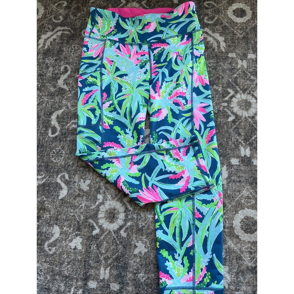 Lilly Pulitzer Weekender Palm High-Rise Crop Legging Size Medium - Picture 1 of 4